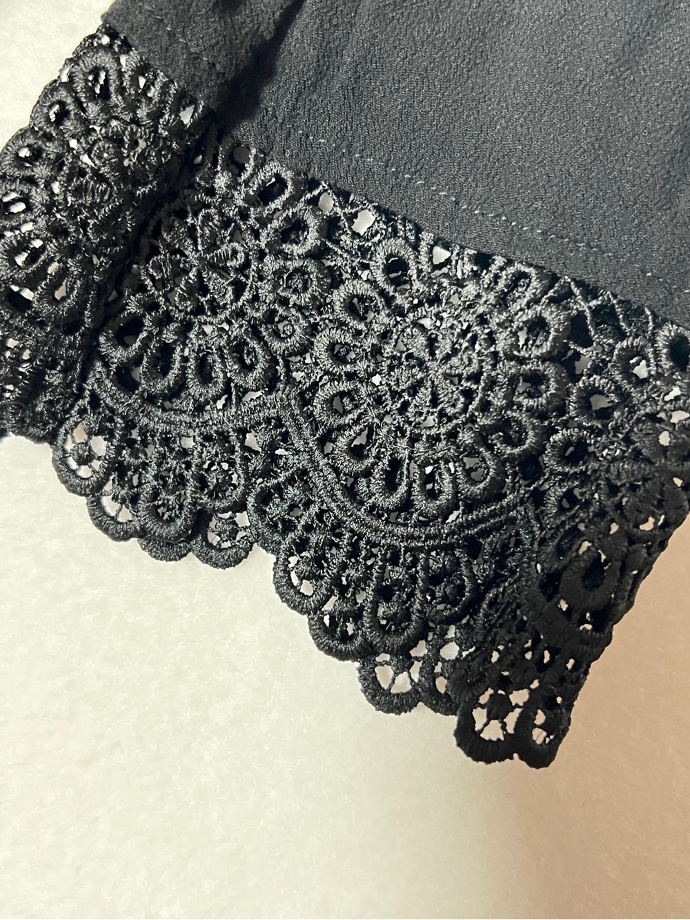 Xhilaration Women's 3/4 Sleeve Lace Hem And Sleeve Black Sweater Cardigan S Y2K - Picture 5 of 7